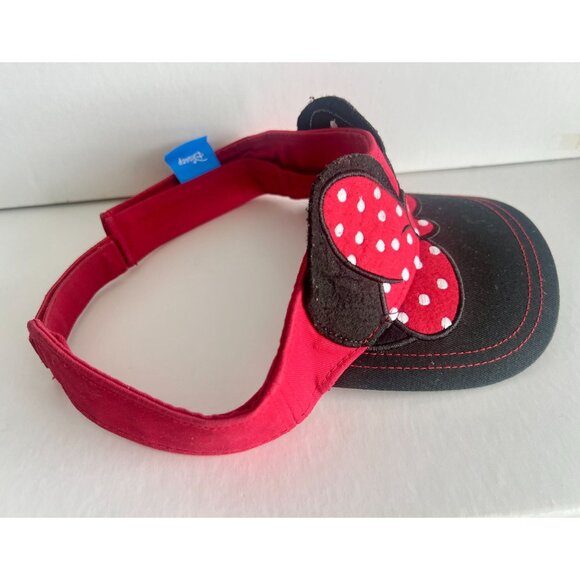 Disney Minnie Mouse Red & Black Visor Hat For Woman or Older Kids - Picture 5 of 11